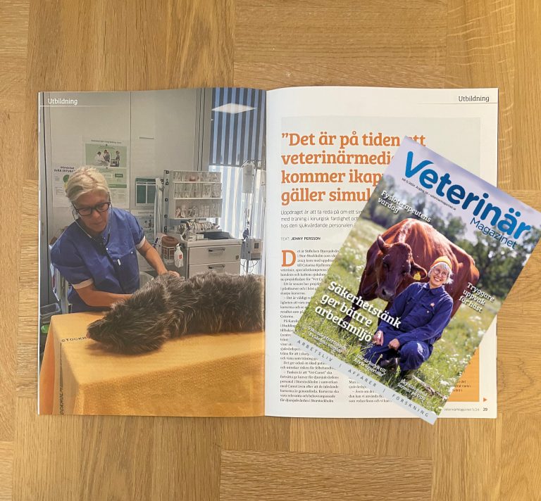 Från tidningen: ”På tiden att veterinärmedicinen kommer ikapp vad gäller simulatorträning”